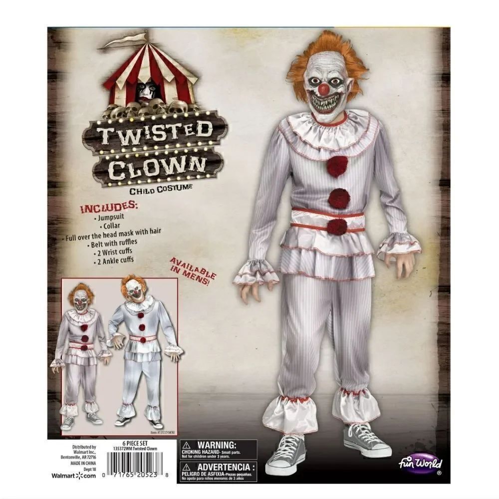 NWT Adult Halloween Costume "IT" Clown Pennywise SIZE L